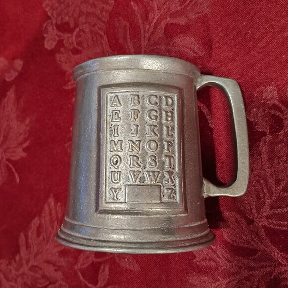 Vintage Wilton Armetale Pewter Metal ABC Alphabet 10 Ounce Mug! - Picture 1 of 4